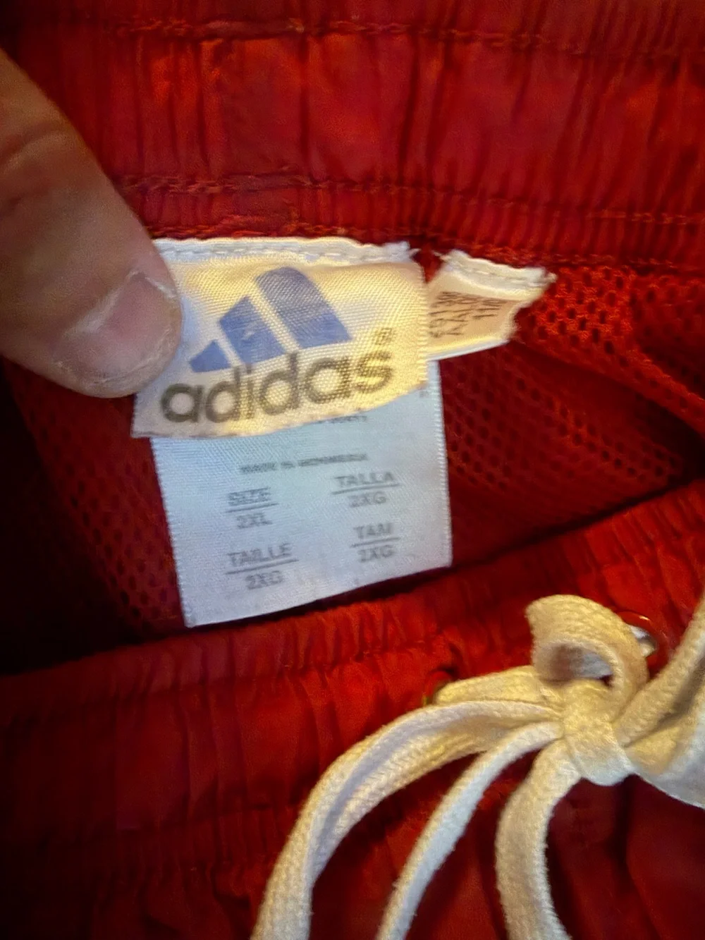adidas Red Mesh-Lined Athletic Shorts